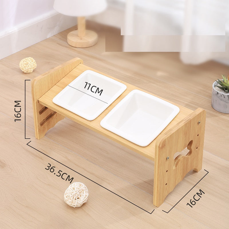Adjustable Cat Bowl - White / 3layers adjustable - Pet bowl