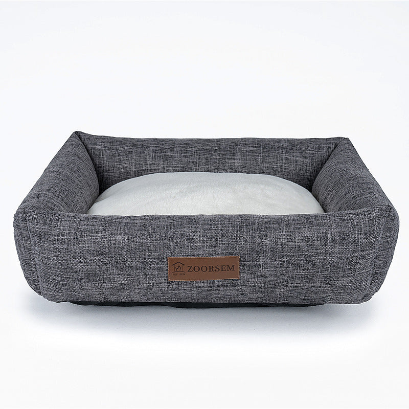 Autumn And Winter Dog Bed with Warm Linen