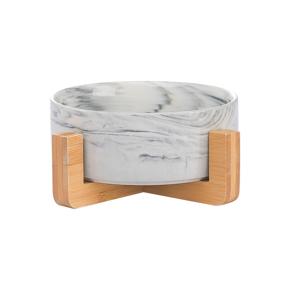 Cat Bowl Double with Wooden Frame - Dali lime wood frame / 400ML per bow - Pet bowl