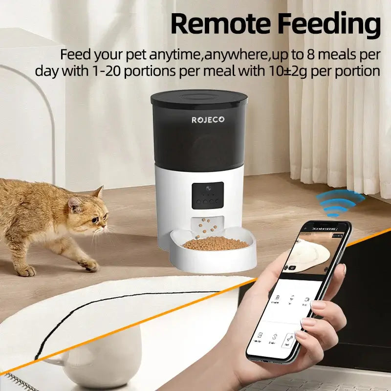 Cat Feeder With Camera Video Automatic ROJECO - Just4Pets