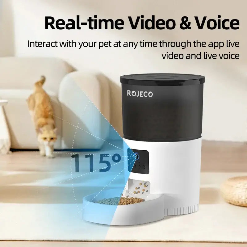 Cat Feeder With Camera Video Automatic ROJECO - Just4Pets