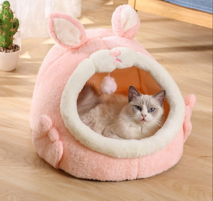 Cat House Rabbit Shape - Pink Small 29x31x26 - Cat bed