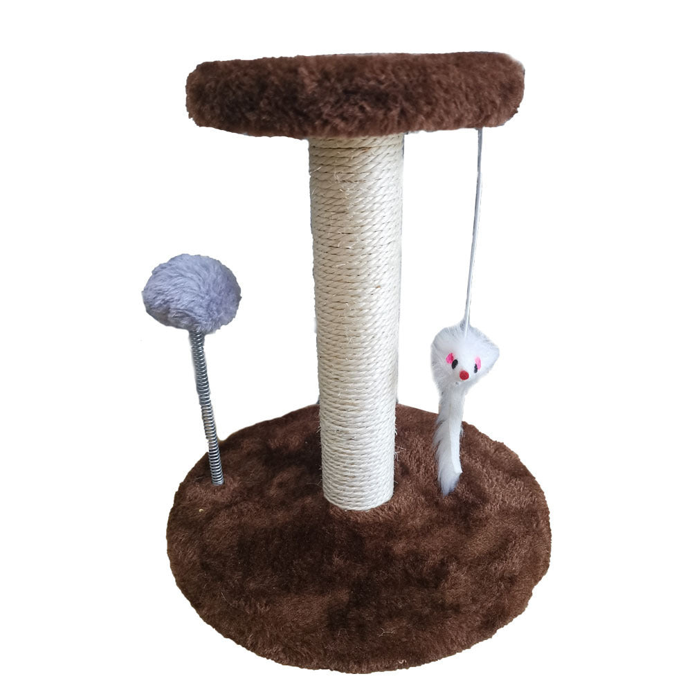 Cat Scratching Pole - Plush Brown - Cat Scratcher