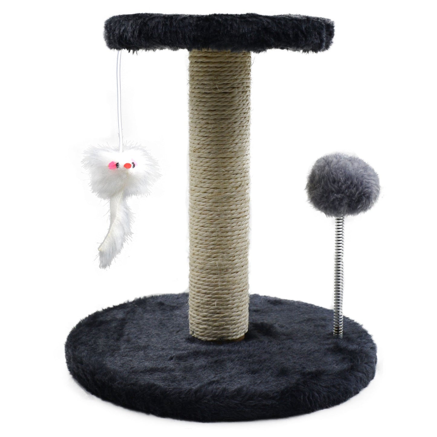 Cat Scratching Pole - Plush Dark Grey - Cat Scratcher