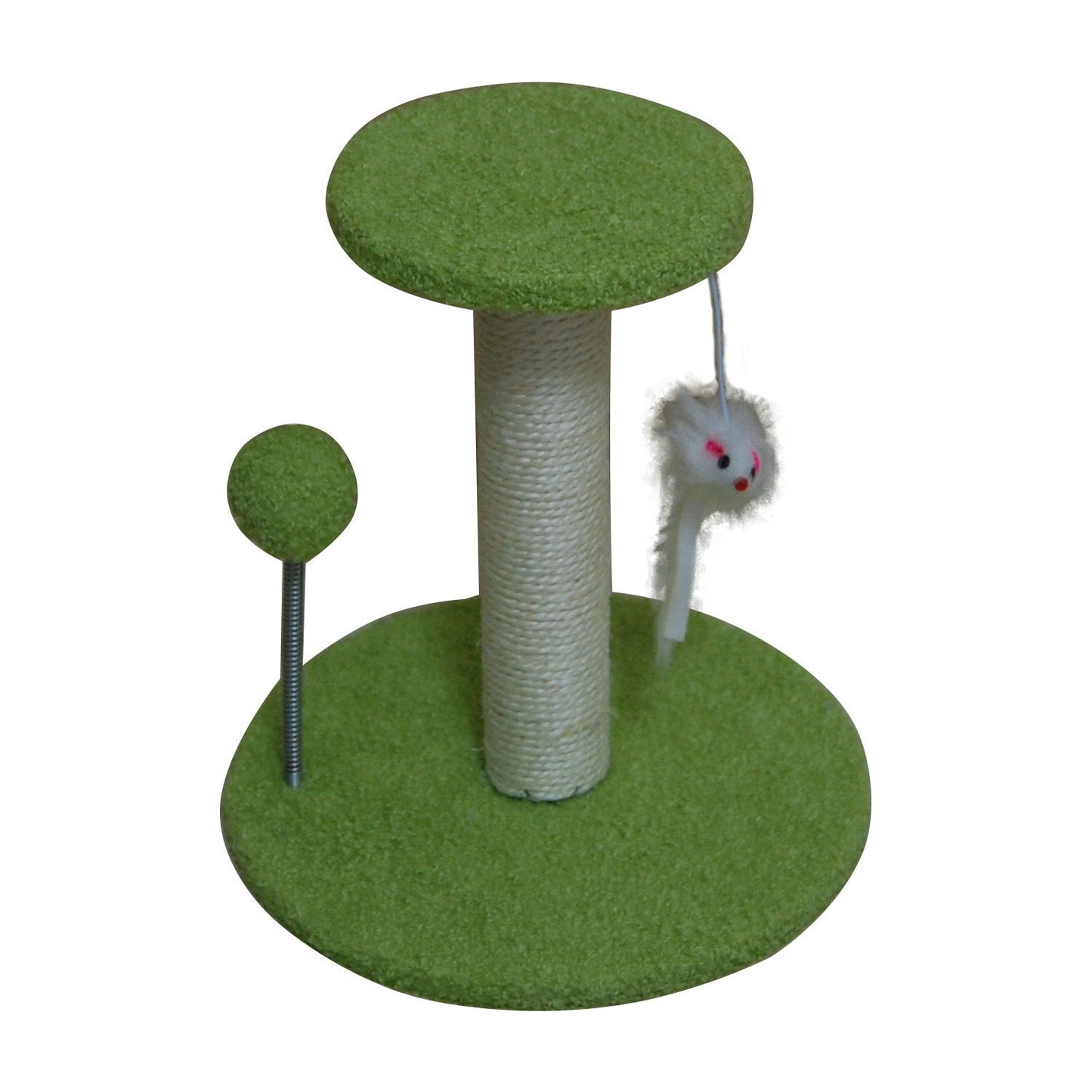 Cat Scratching Pole - Teddy Plush Green - Cat Scratcher