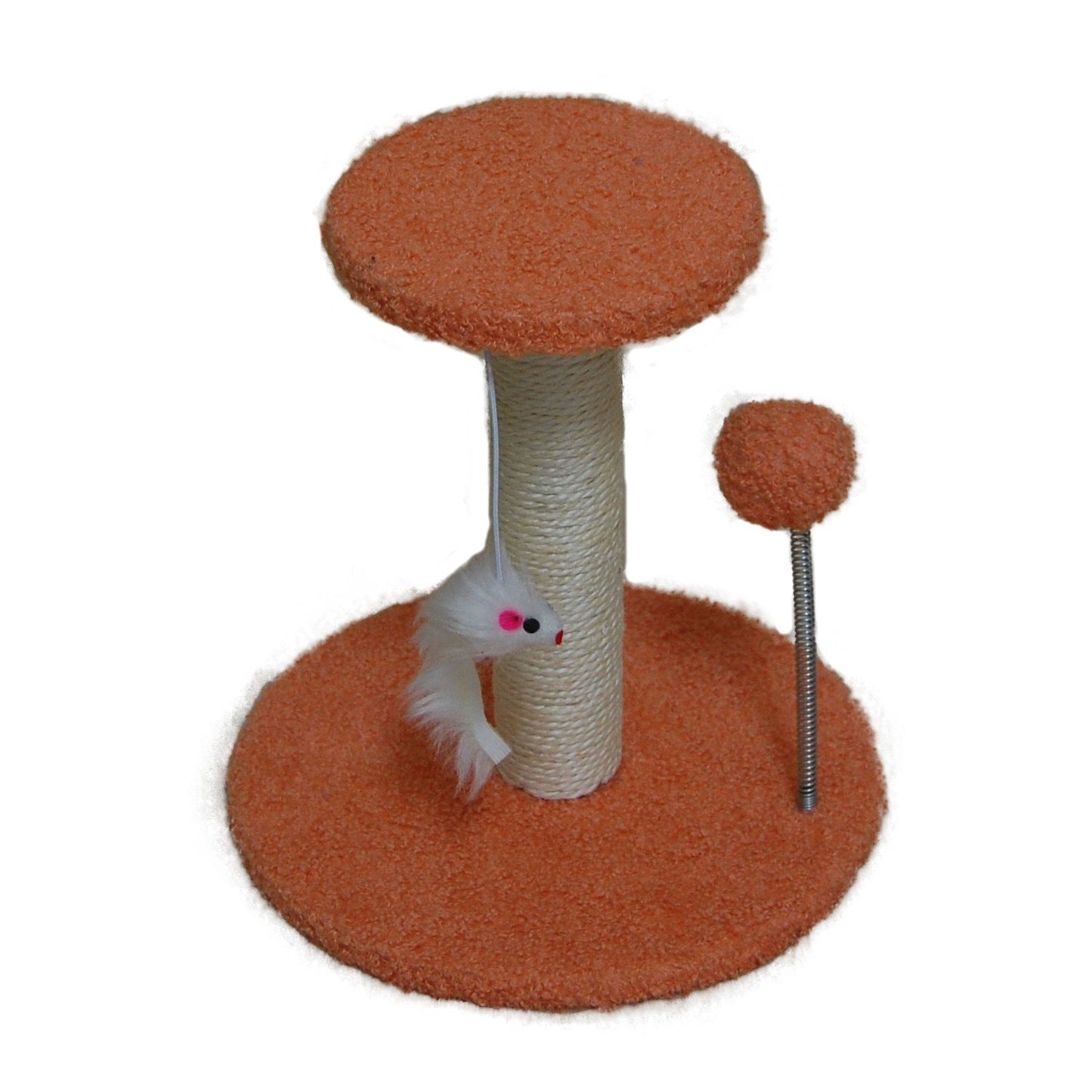 Cat Scratching Pole - Teddy Plush Orange - Cat Scratcher