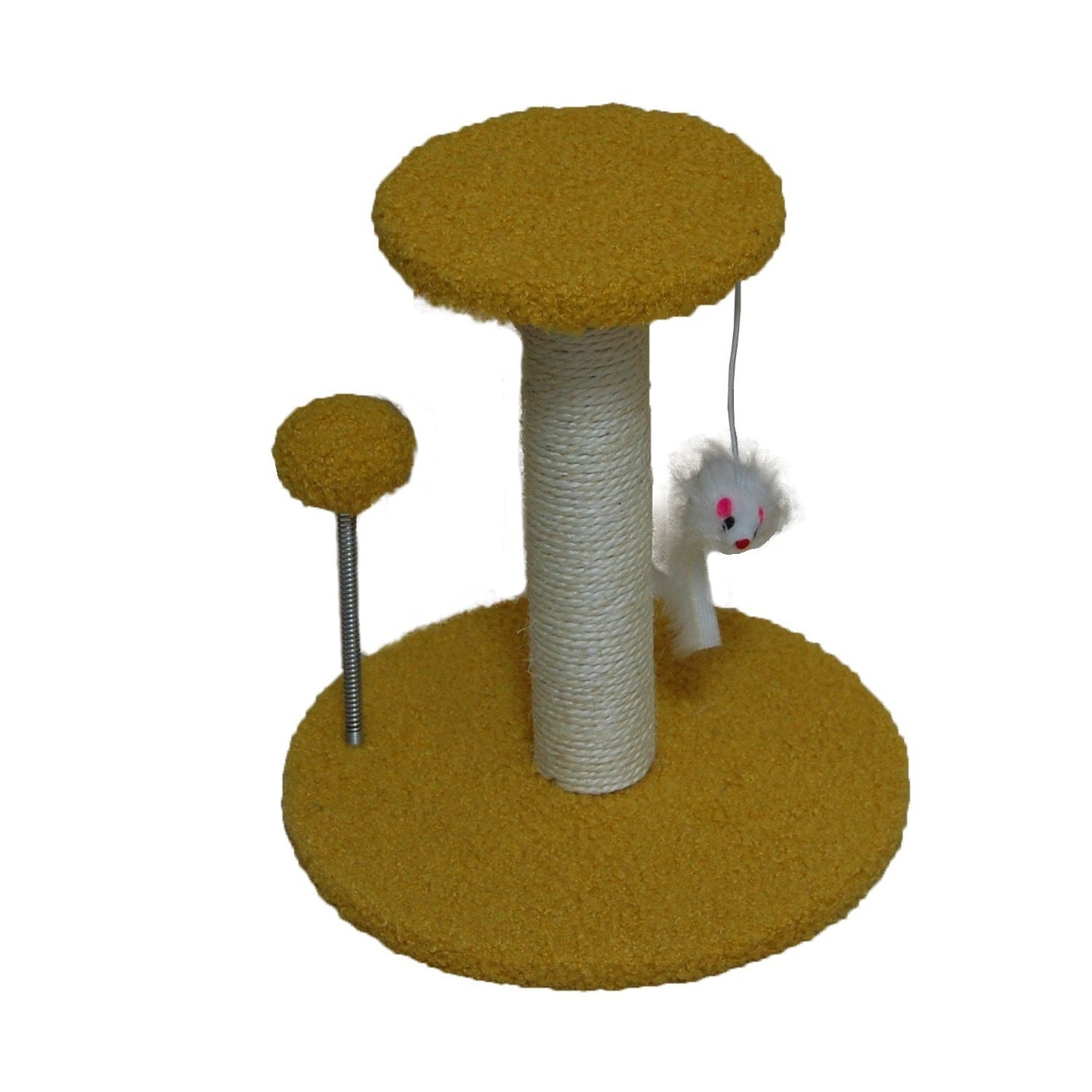Cat Scratching Pole - Teddy Plush Yellow - Cat Scratcher