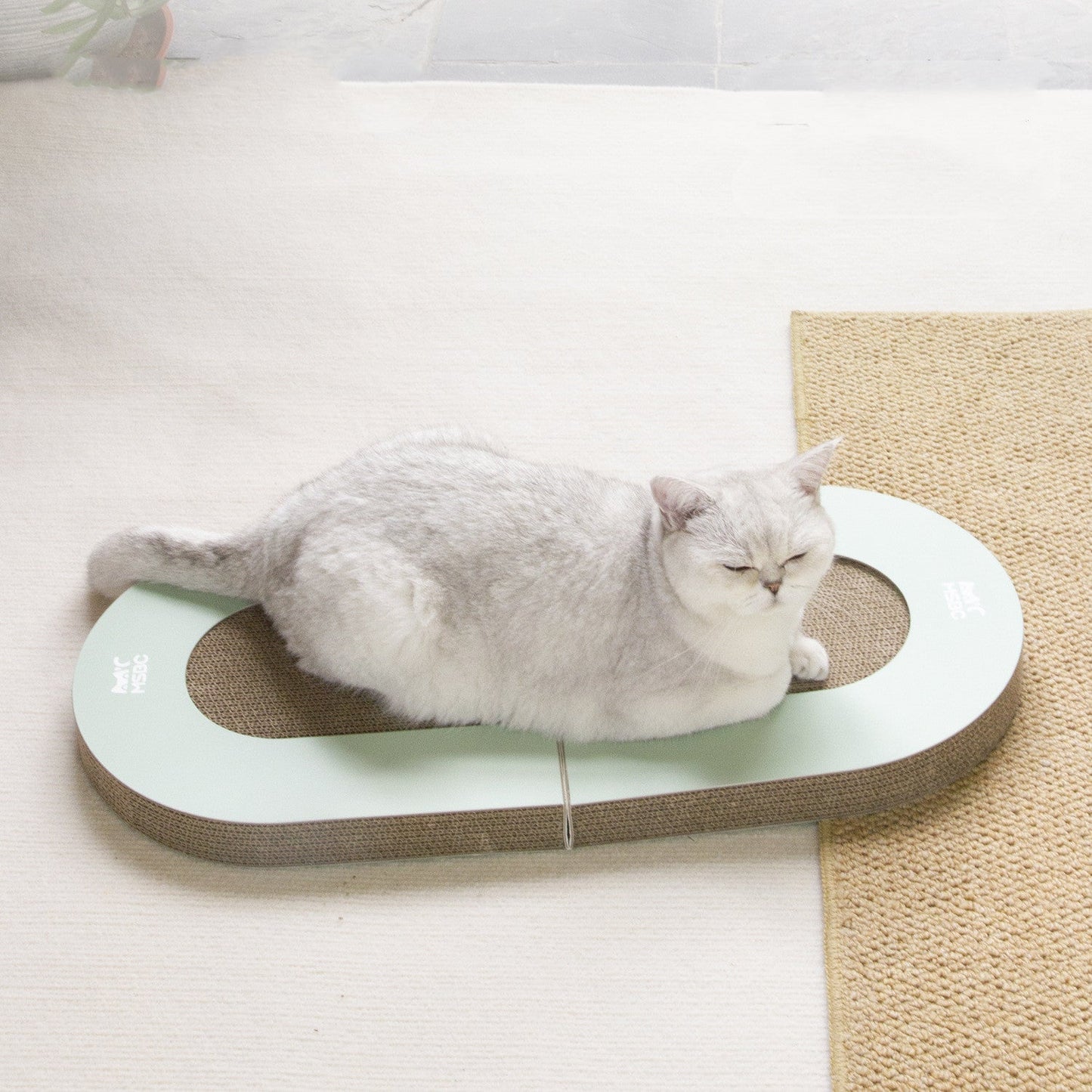 Corrugated Cat Board - Green - Cat Scratcher