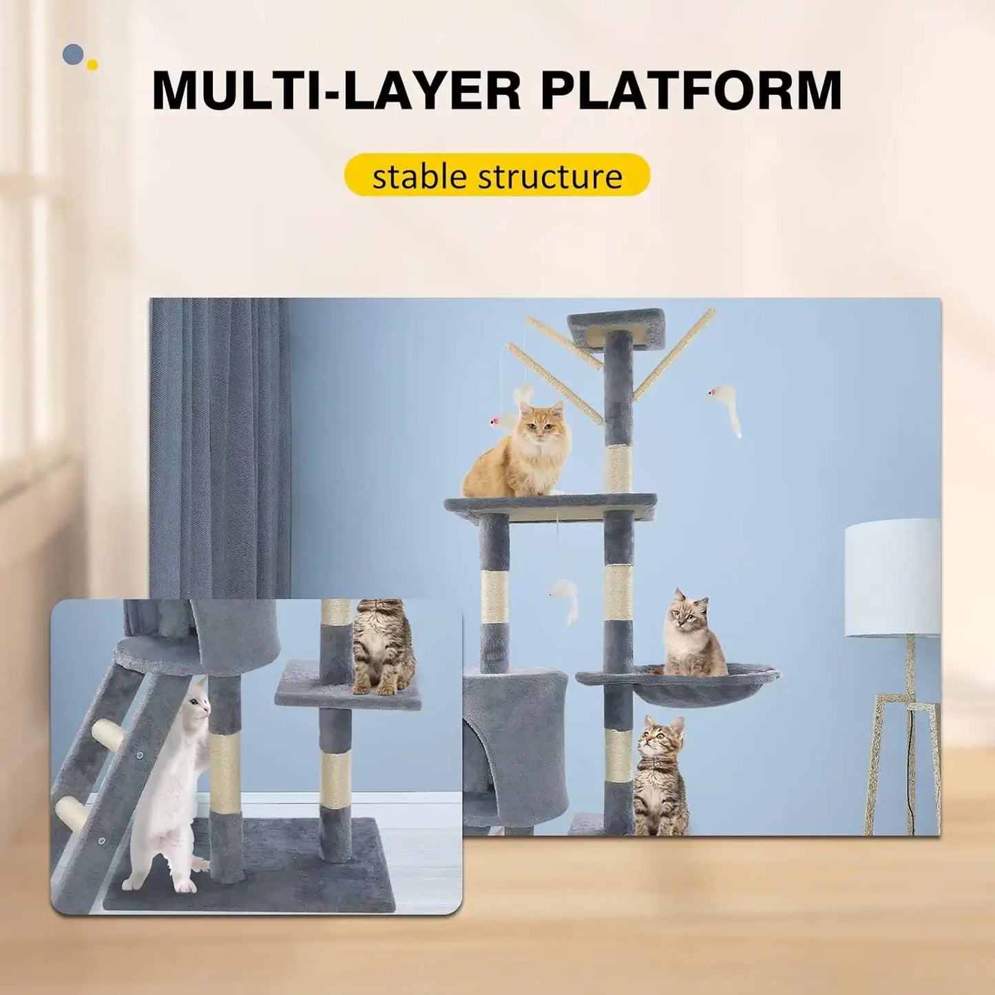 DayPlus Cat Tree Tower with Scratching Post - UNITED KINGDOM