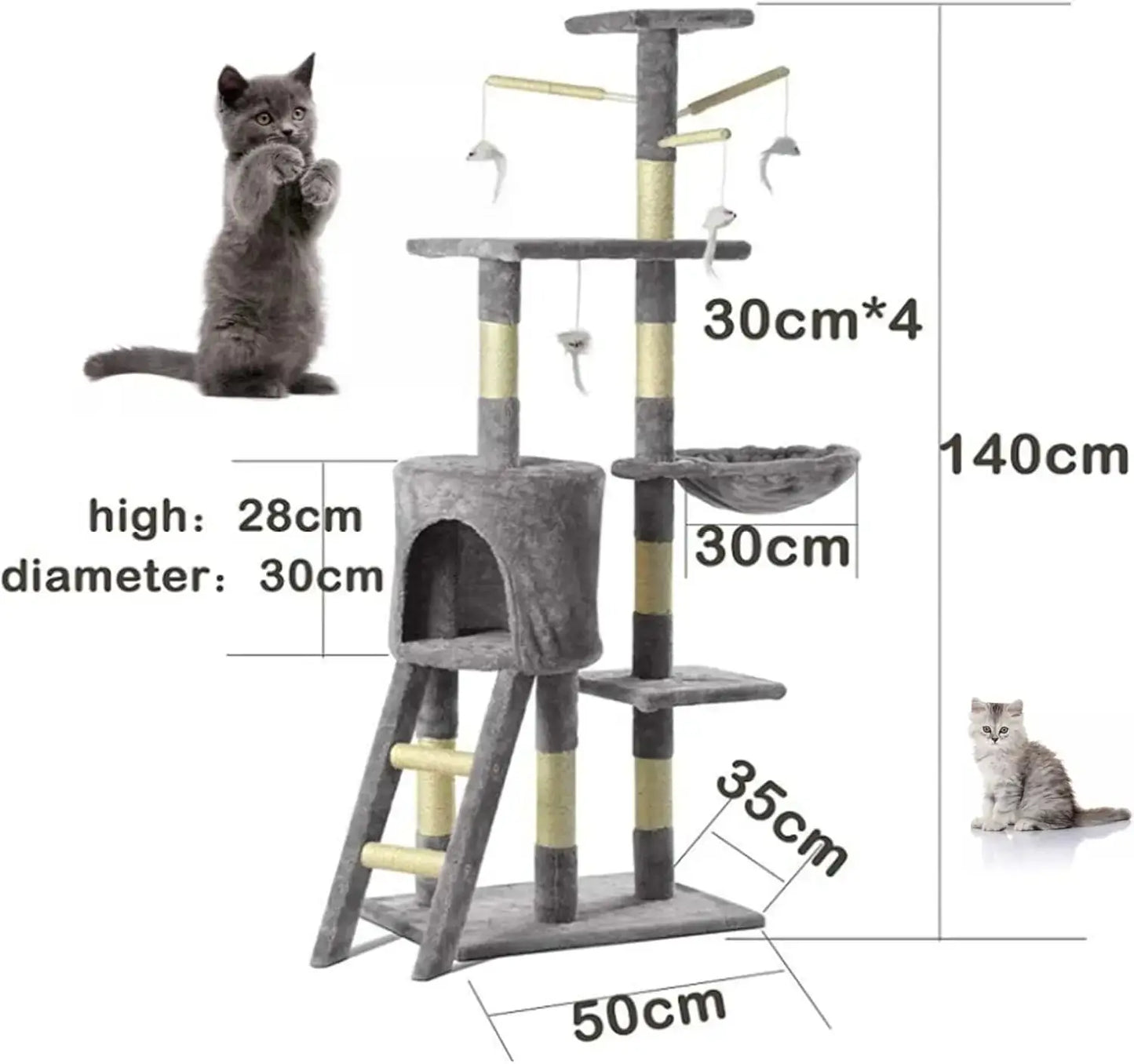 DayPlus Cat Tree Tower with Scratching Post - UNITED KINGDOM