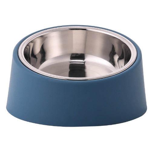 Deep Pet Bowl - 140 × 140 × 85mm / Stainless Steel Bowl Blue - Pet bowl