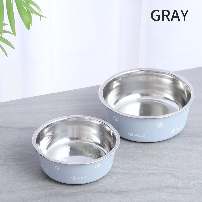 Dog Bowl Paw Design - Grey / L - Pet bowl