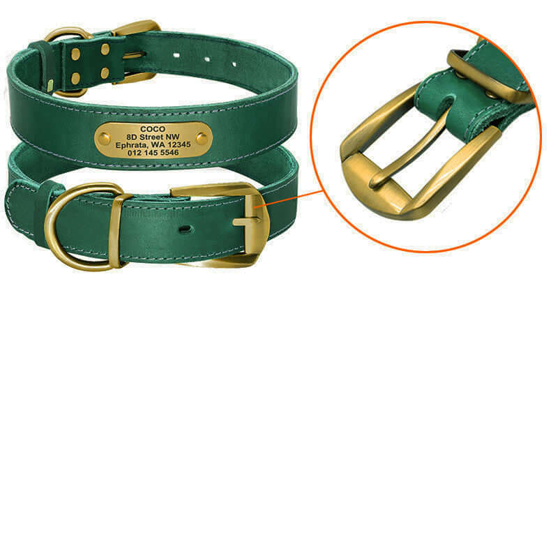 Dog Collar Personalized - Two Drunk green / L - Dog collar