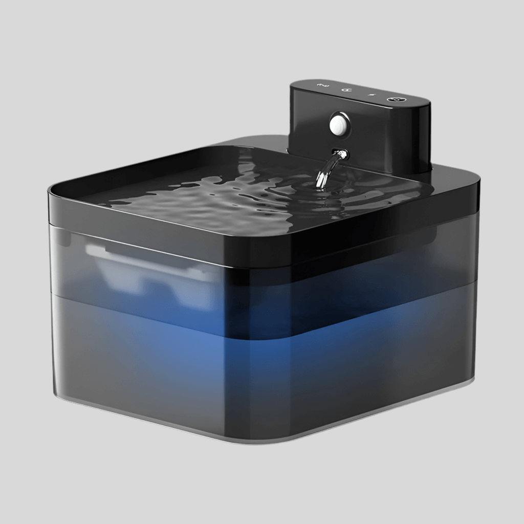 ROJECO Cat Water Fountain Ultra Silent with Motion Sensor - Black / 2.2L