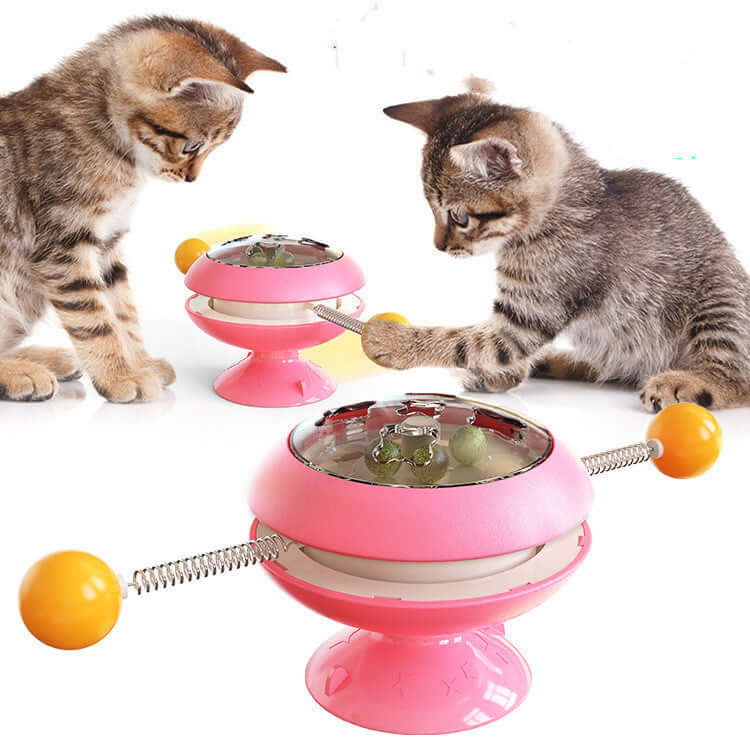 Rotatable Cat Toy With Catnip - Pink - Cat Toy