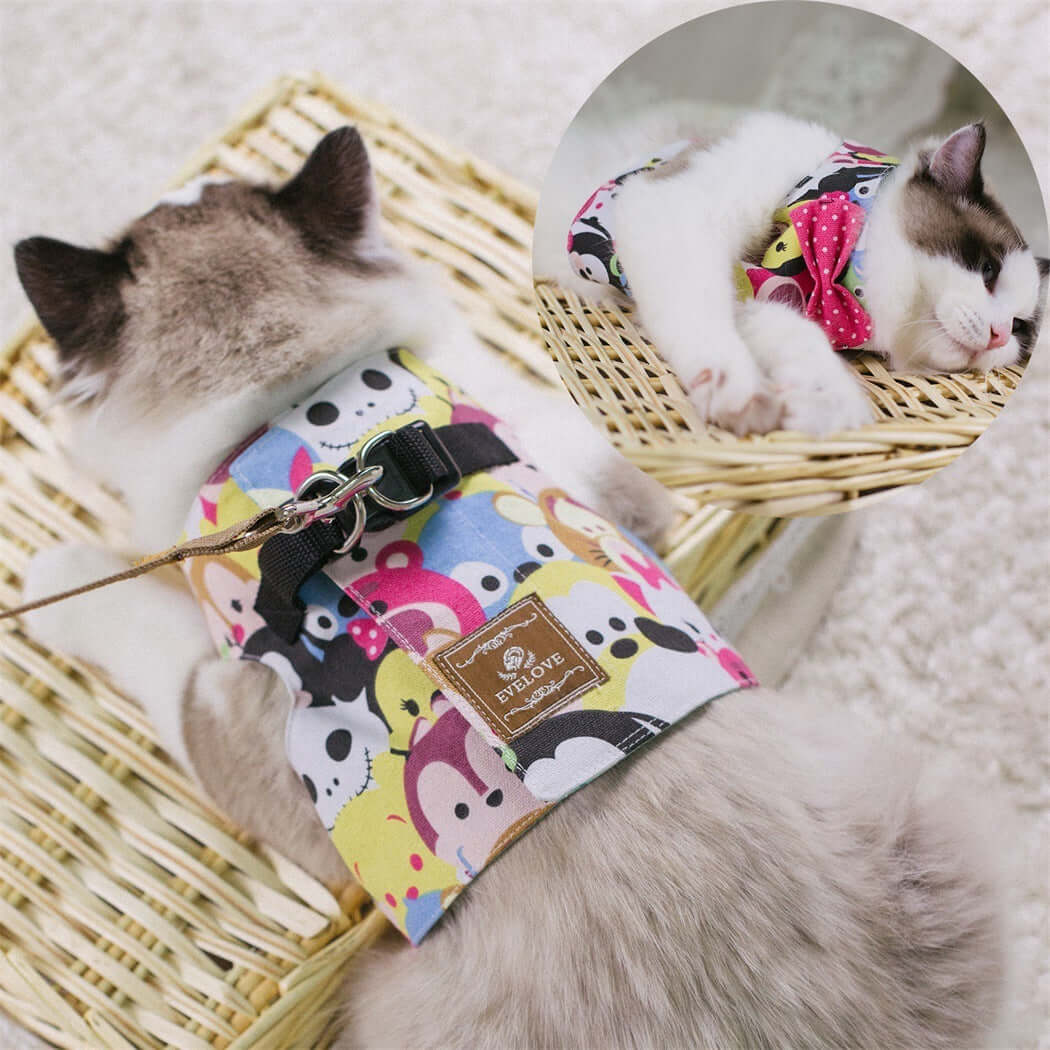 Vest-style Chest Strap For Cats - British Grey / L - Cat collar