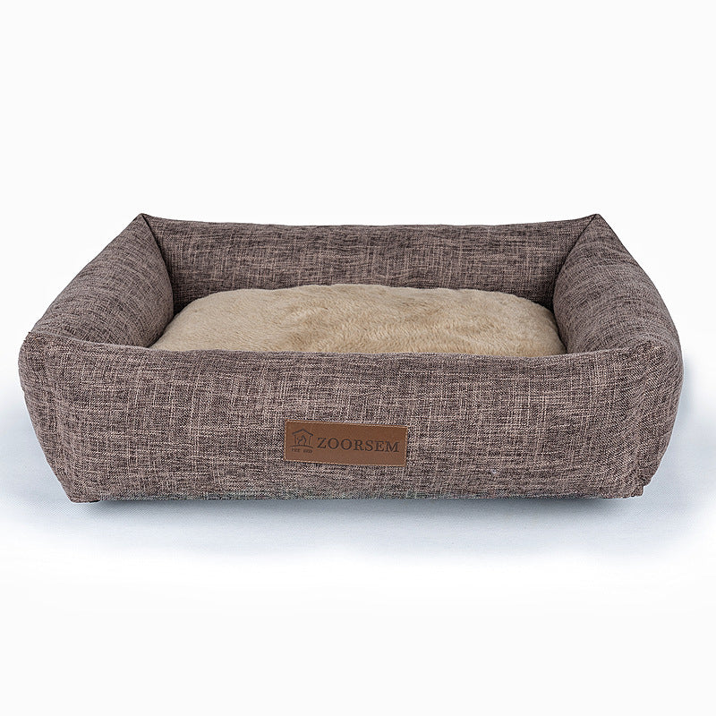 Autumn And Winter Dog Bed with Warm Linen