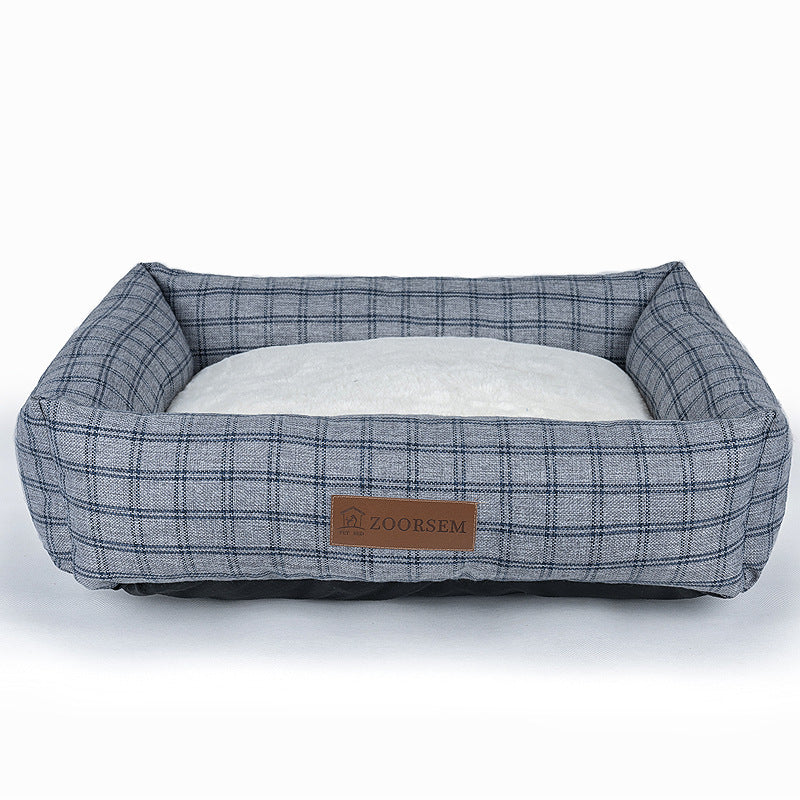 Autumn And Winter Dog Bed with Warm Linen