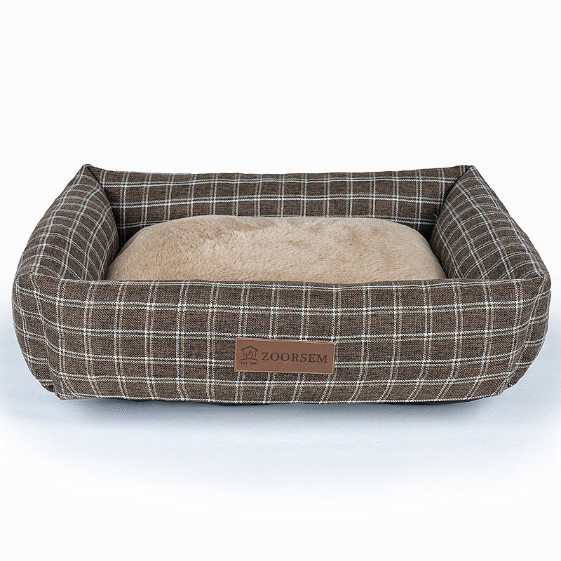 Autumn And Winter Dog Bed with Warm Linen