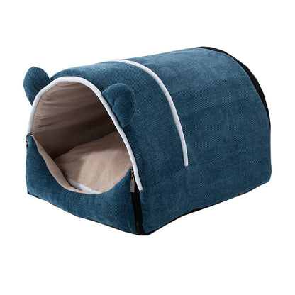 Soft Chenille Dog Kennel House Enclosed