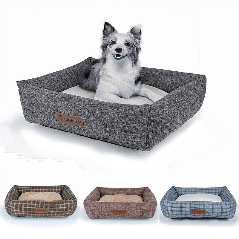 Autumn And Winter Dog Bed with Warm Linen