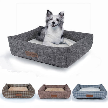 Autumn And Winter Dog Bed with Warm Linen