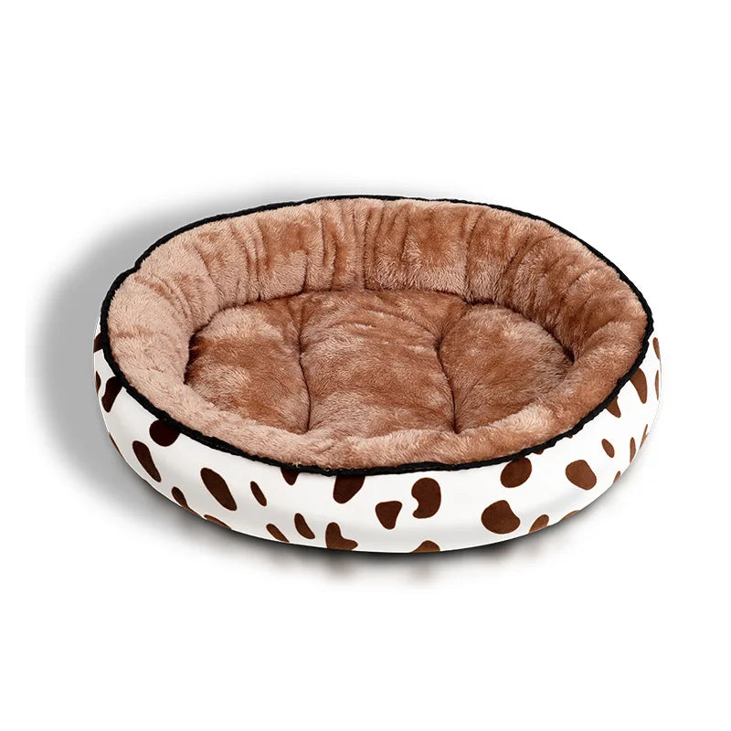 Dog Bed with Cushion ,Double Sides and Soft Cotton Basket