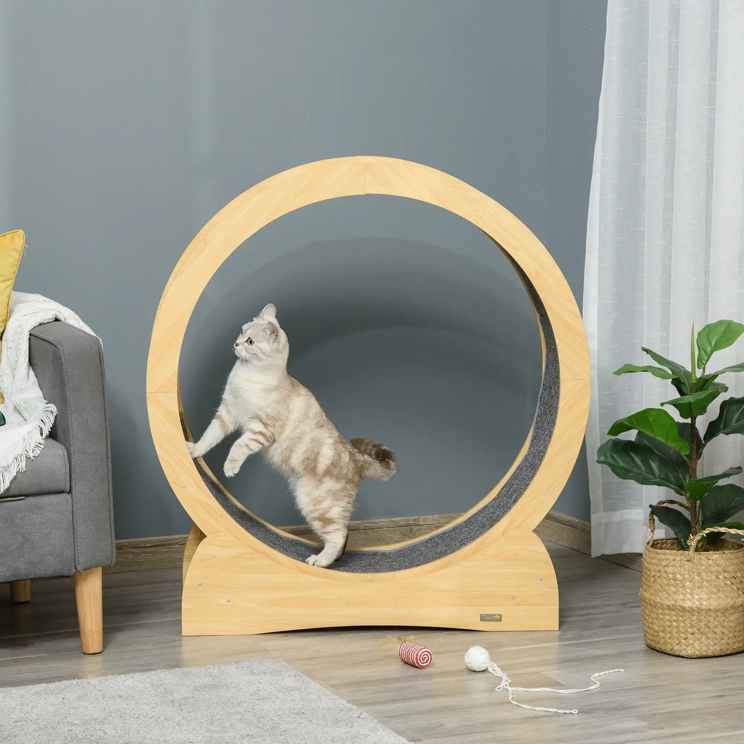 Paw Hut Cat Treadmill Natural Wood