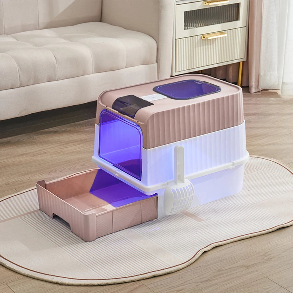 Cat Litter Box with UV Sterilization Fully Enclosed