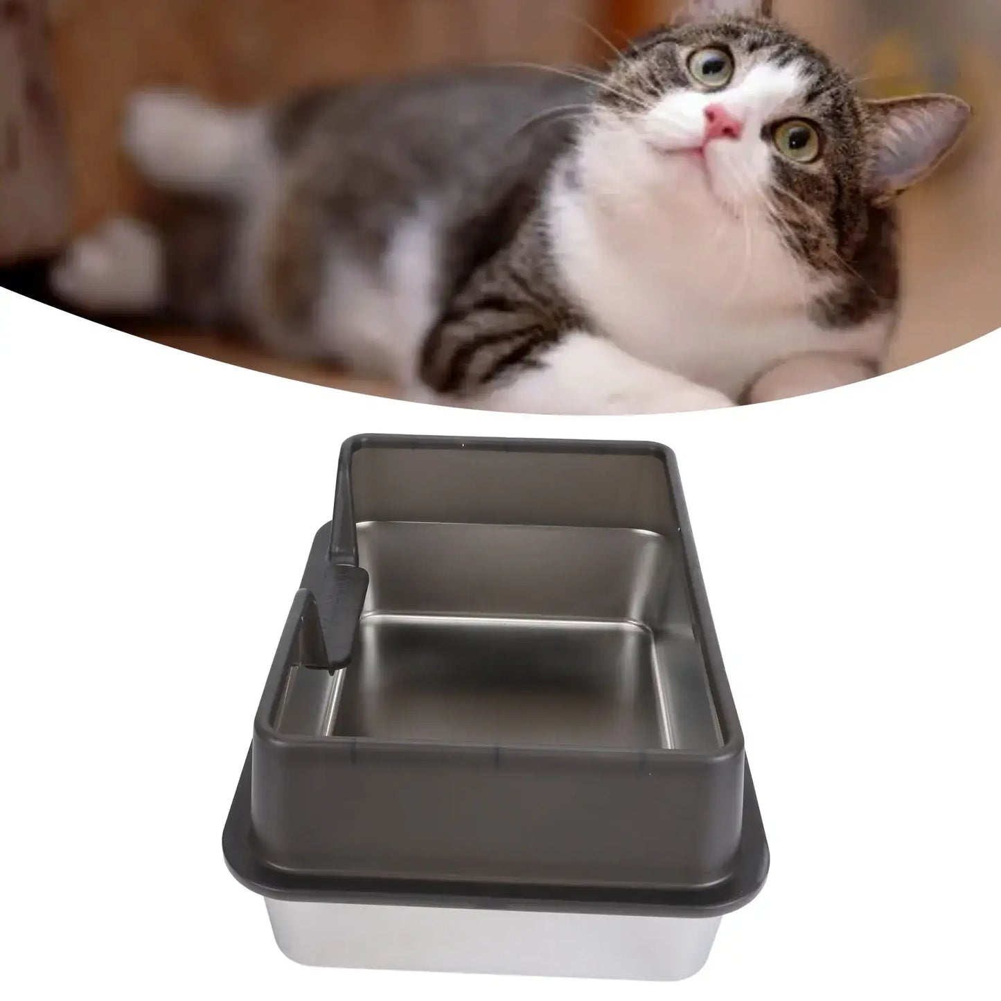 Cat Litter Box High Wall Sides Enclosed Stainless Steel