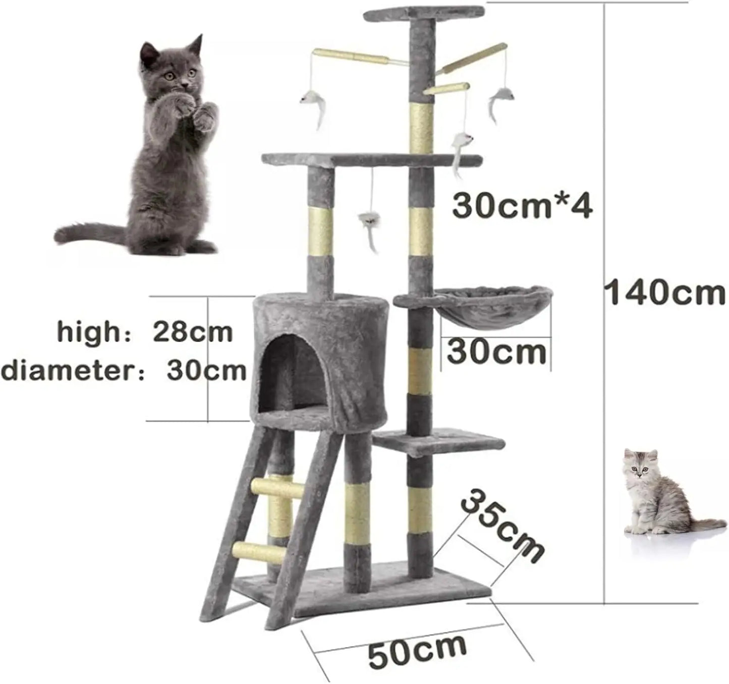 DayPlus Cat Tree Tower with Scratching Post