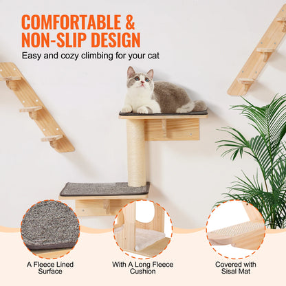 VEVOR Cat Wall Mounted Shelves and Perches with Jumping Boards