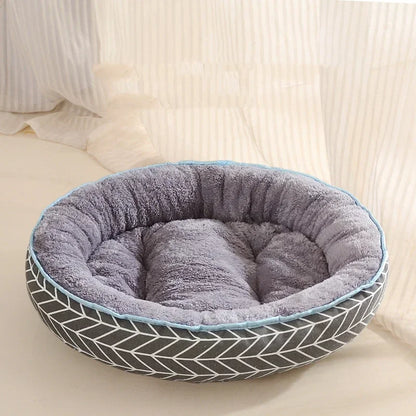 Dog Bed with Cushion ,Double Sides and Soft Cotton Basket