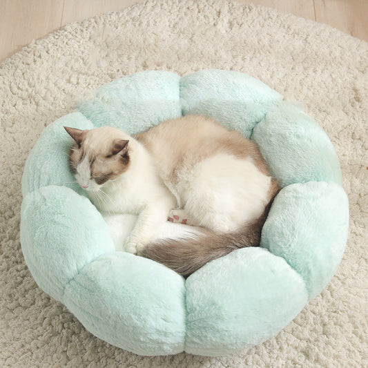 Plush Velvet Cat Kennel Bed