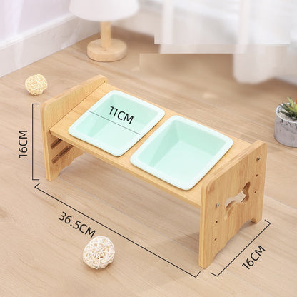 Adjustable Cat Bowl - Mint Green / 3layers adjustable - Pet bowl