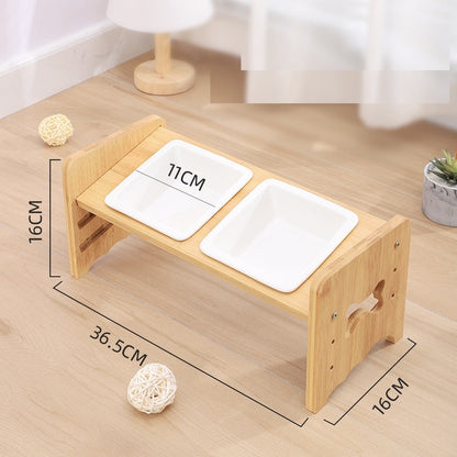 Adjustable Cat Bowl - White / 3layers adjustable - Pet bowl