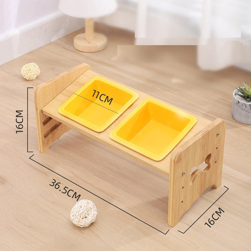 Adjustable Cat Bowl - Yellow / 3layers adjustable - Pet bowl