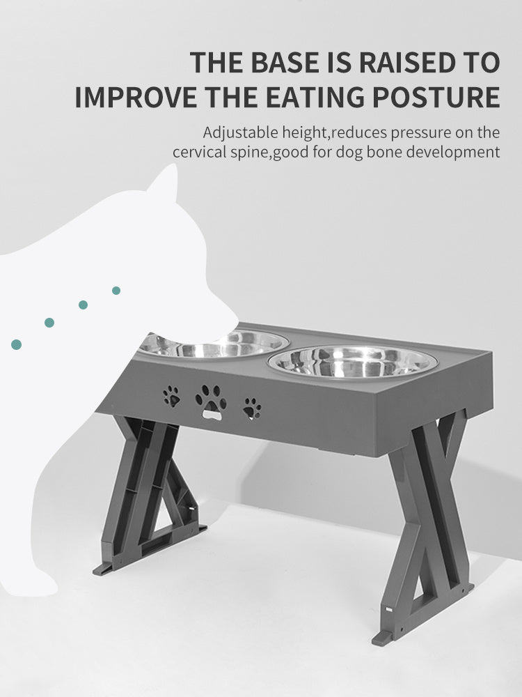 Adjustable Dog Bowl - Black - Pet bowl