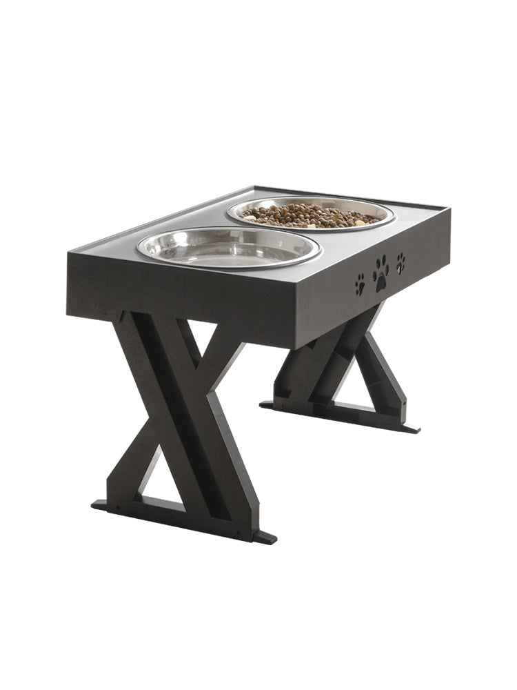 Adjustable Dog Bowl - Black - Pet bowl