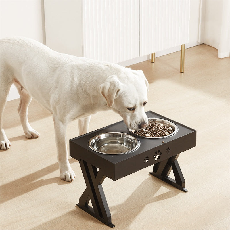 Adjustable Dog Bowl - Black - Pet bowl