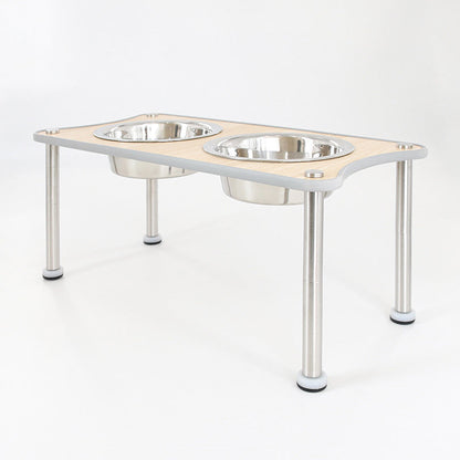 Adjustable Height Dog Food Bowl - Silver / High 22.5cm / 400ml - Dog Bowl
