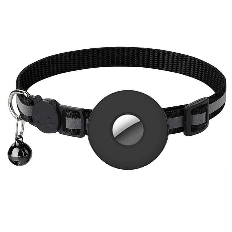 Air-tag Reflective Pet Collar - Black - Cat accessories