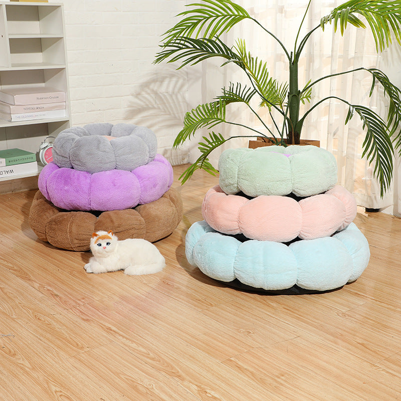 Plush Velvet Cat Kennel Bed