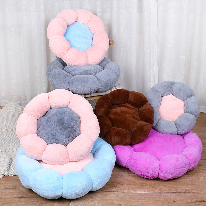 Plush Velvet Cat Kennel Bed