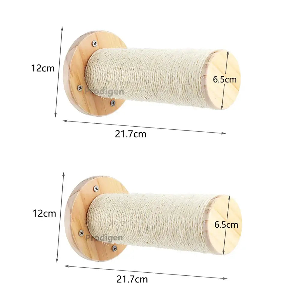 Cat Climbing Shelf Wall Mounted - 2 scratching posts