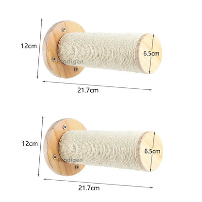 Cat Climbing Shelf Wall Mounted - 2 scratching posts