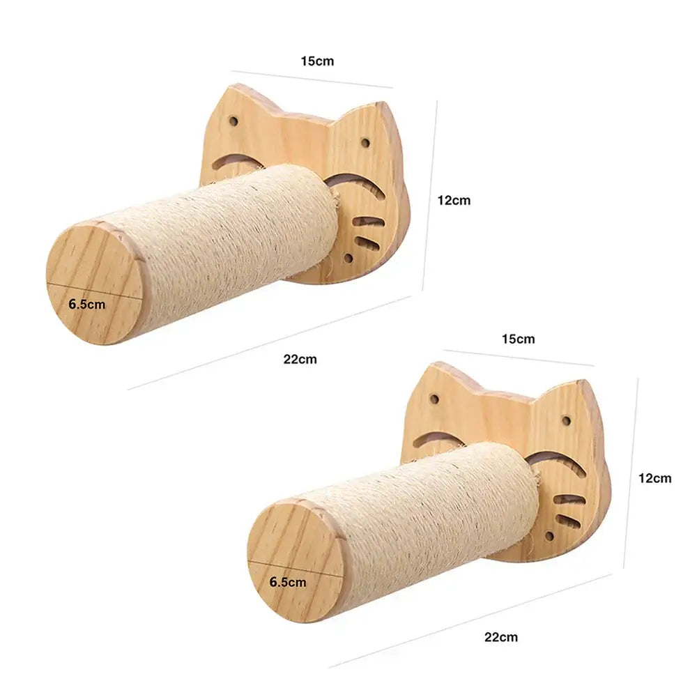 Cat Climbing Shelf Wall Mounted - 2 scratching posts b