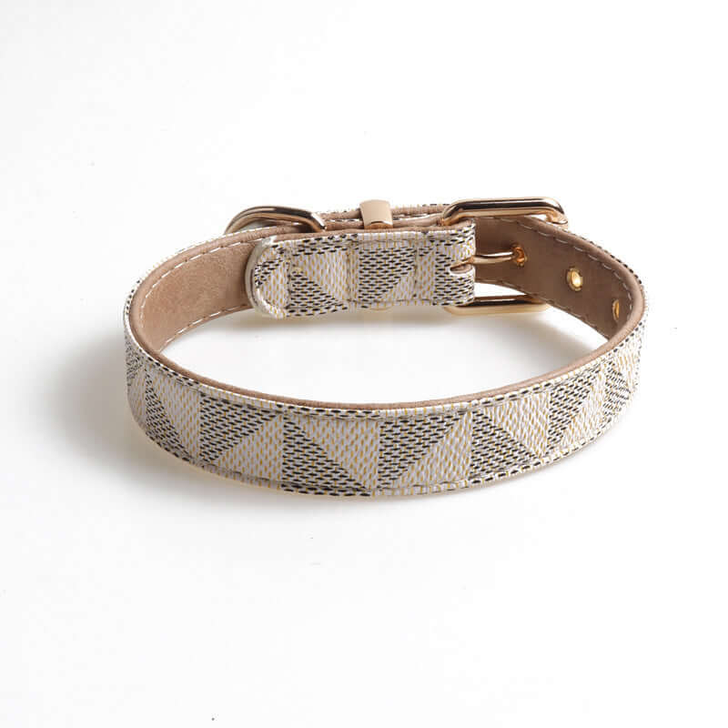 Cat Collar PU Leather - Beige / Collar 1.5x30cm - Cat collar