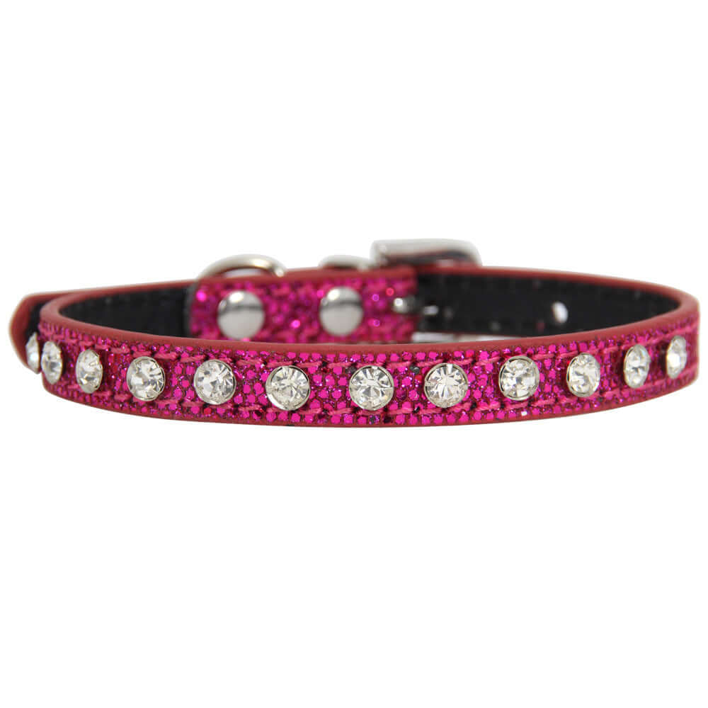 Cat collar - Rose Red / With diamond / M - Cat collar