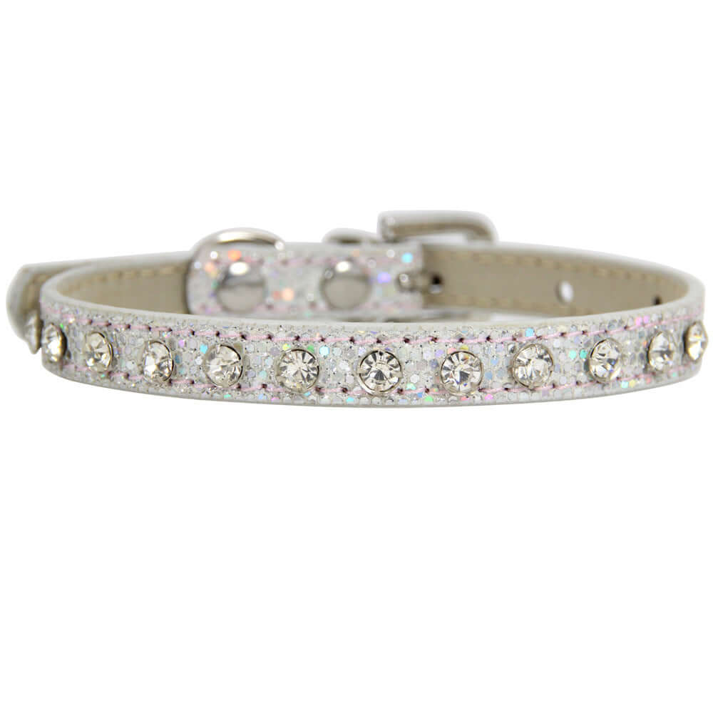 Cat collar - Silver / With diamond / M - Cat collar